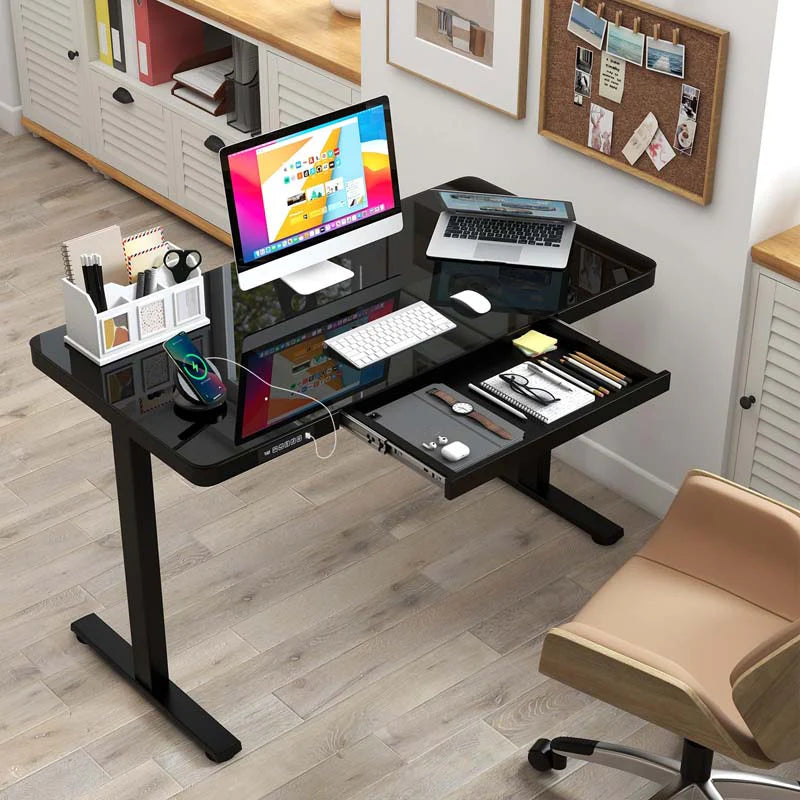 48" x 24" Electric Standing Desk with Drawer, Tempered Glass Top, Memory Positions & USB Type-C Outlets - Product image 16