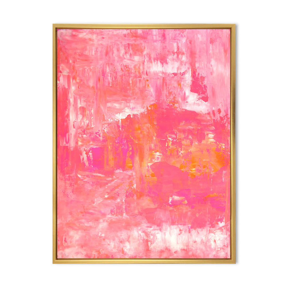 Orange and Pink Abstract Art Colorfields - Modern & Contemporary Canvas Wall Decor Wrought Studio Size: 12" H x 8" W x 1.5"D, Format