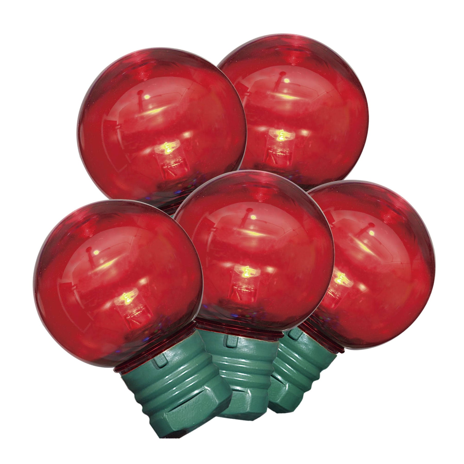 Holiday Time 100-Count Red LED Super Bright G30 Christmas Lights, with Green Wire, 58.1 Feet - Product image 1