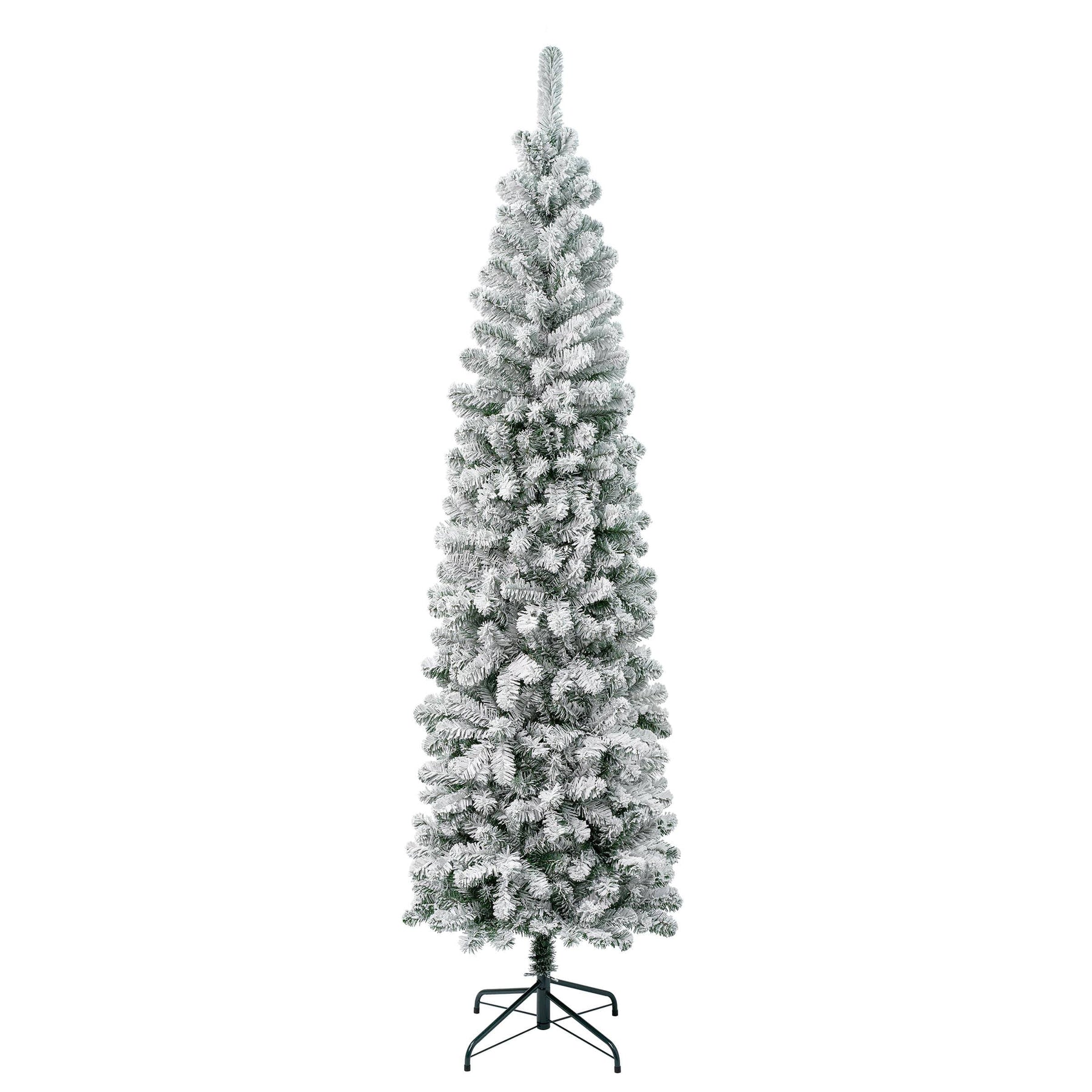 National Tree Company First Traditions Acacia Flocked Tree Slim Christmas Tree, 7.5 ft, Green - Product image 1