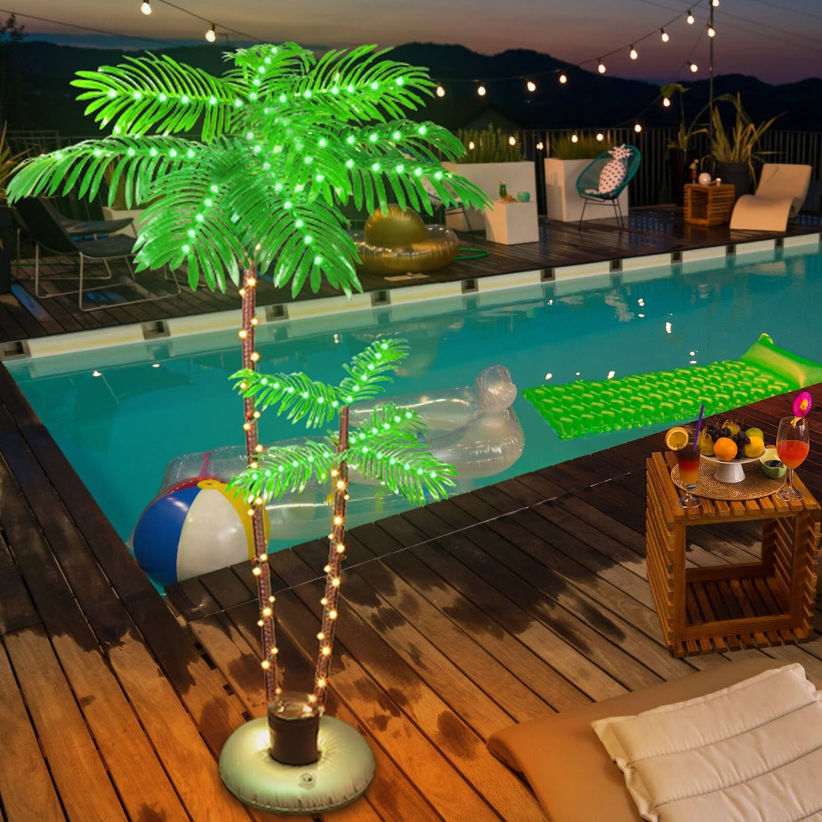 Lighted Palm Tree for Outside Patio Yard Party Pool 6FT-2-Tree-Plug-in - Product image 1