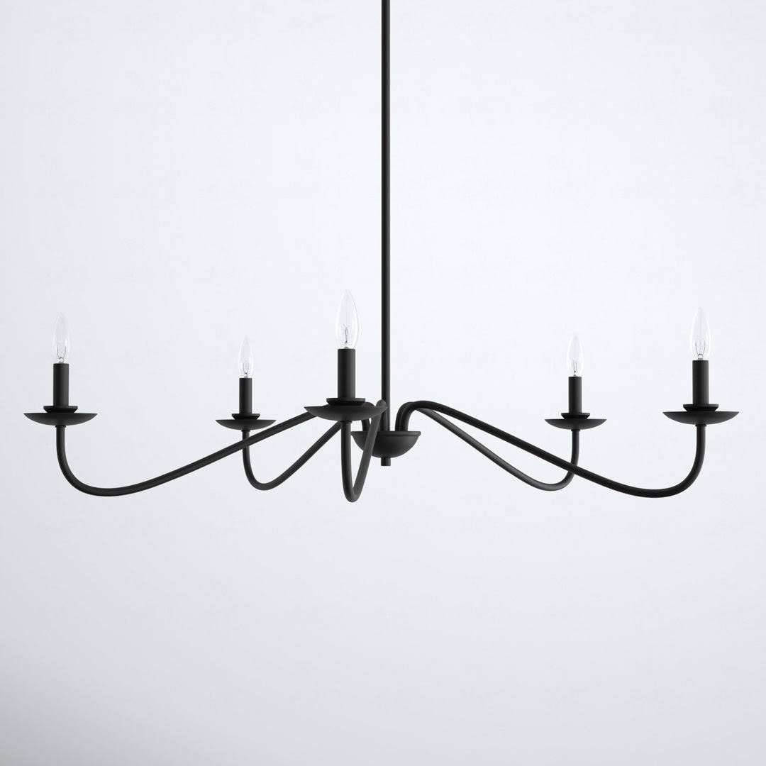 Abigeal 5 - Light Candle Style Classic Chandelier Birch Lane Finish: Matte Black - Product image 1