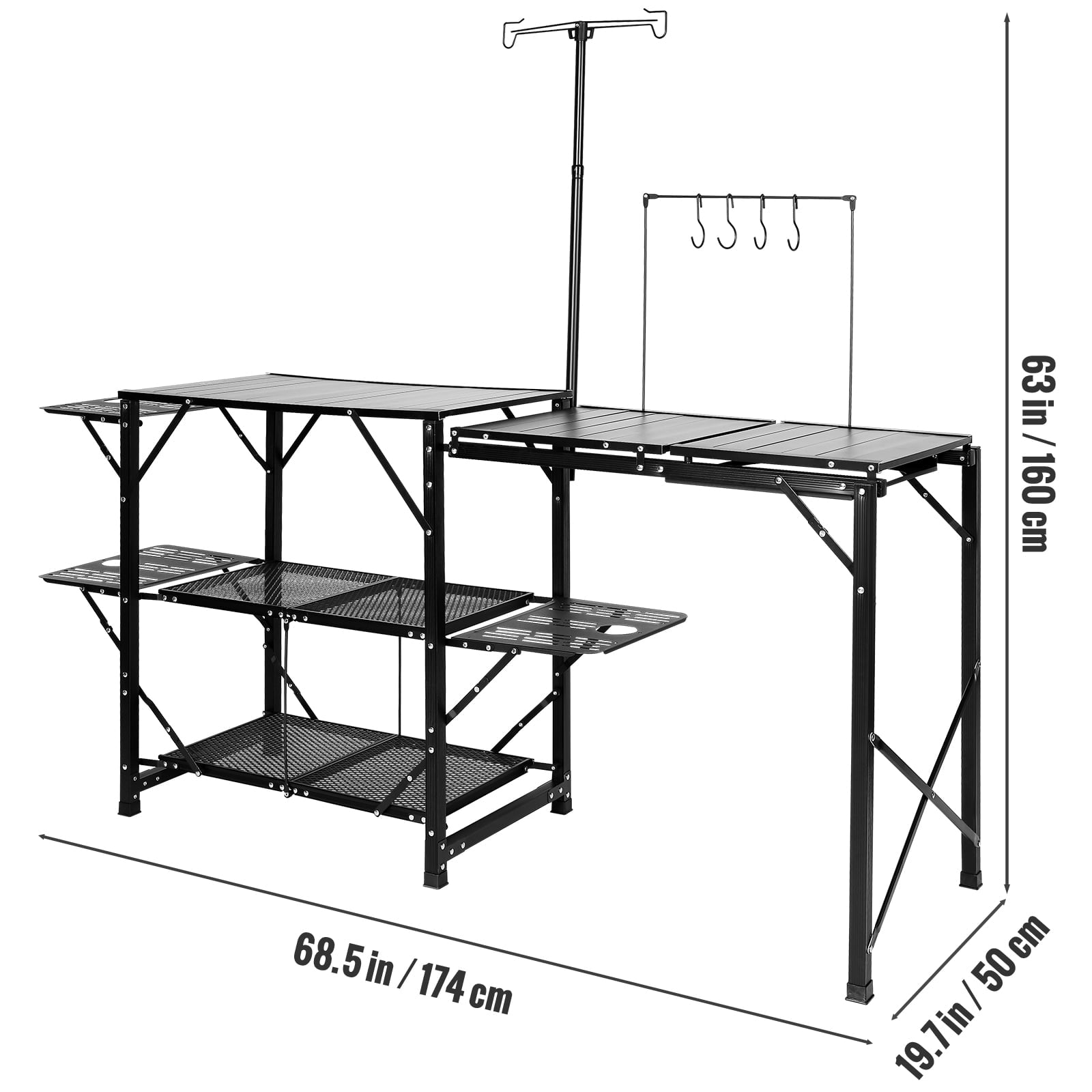 Camping Kitchen Table Folding Portable Cook Station Tables Shelves &A Sink - Product image 8