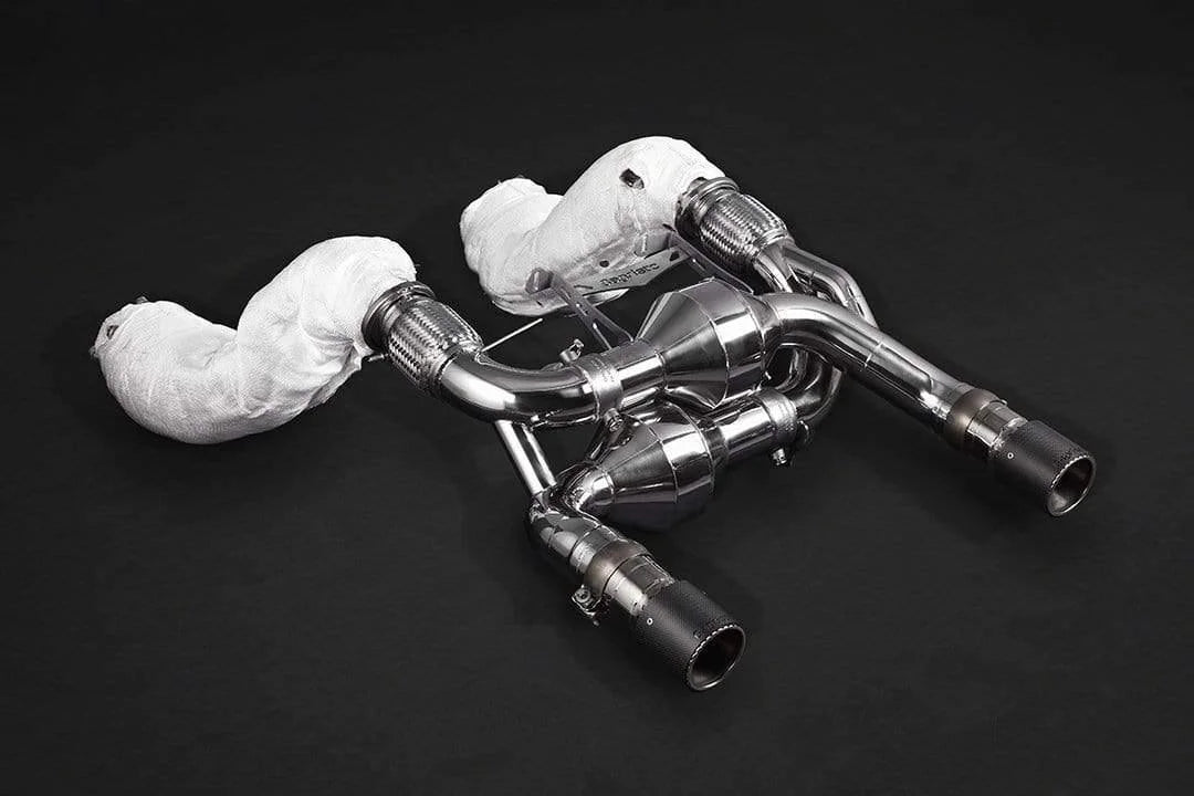 Mclaren 720S - Valved Exhaust with Sports Cats 100 Cell and Carbon Fiber Tips (CES3)