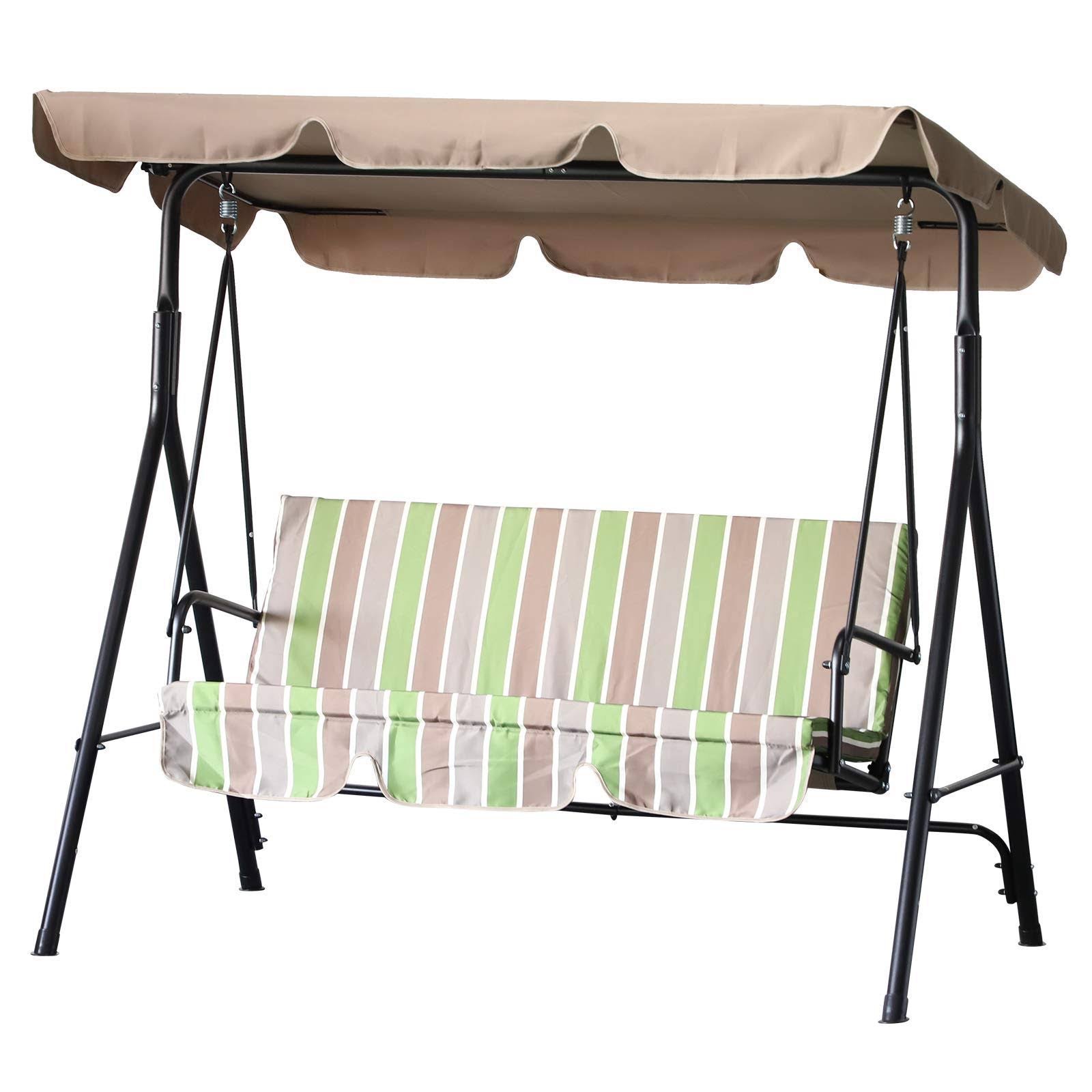 Outsunny Steel Outdoor Porch Swing Lounge Chair 3 Person with Top Canopy - Product image 1