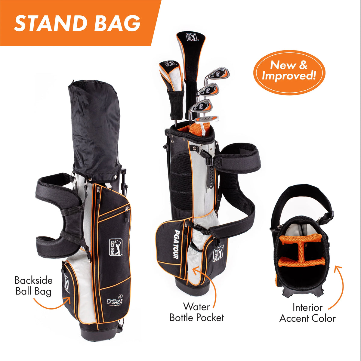 PGA Tour Right - Handed 10 Piece Kids Golf Club Stand Bag Set; Player Height 4'8 - 5'2", Ages 8 - 12 - Product image 21