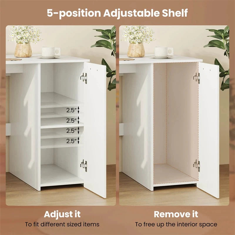 53" Computer Desk with 4 Storage Drawers & Cabinet, Home Office Desk w/ Charging Station - Product image 5