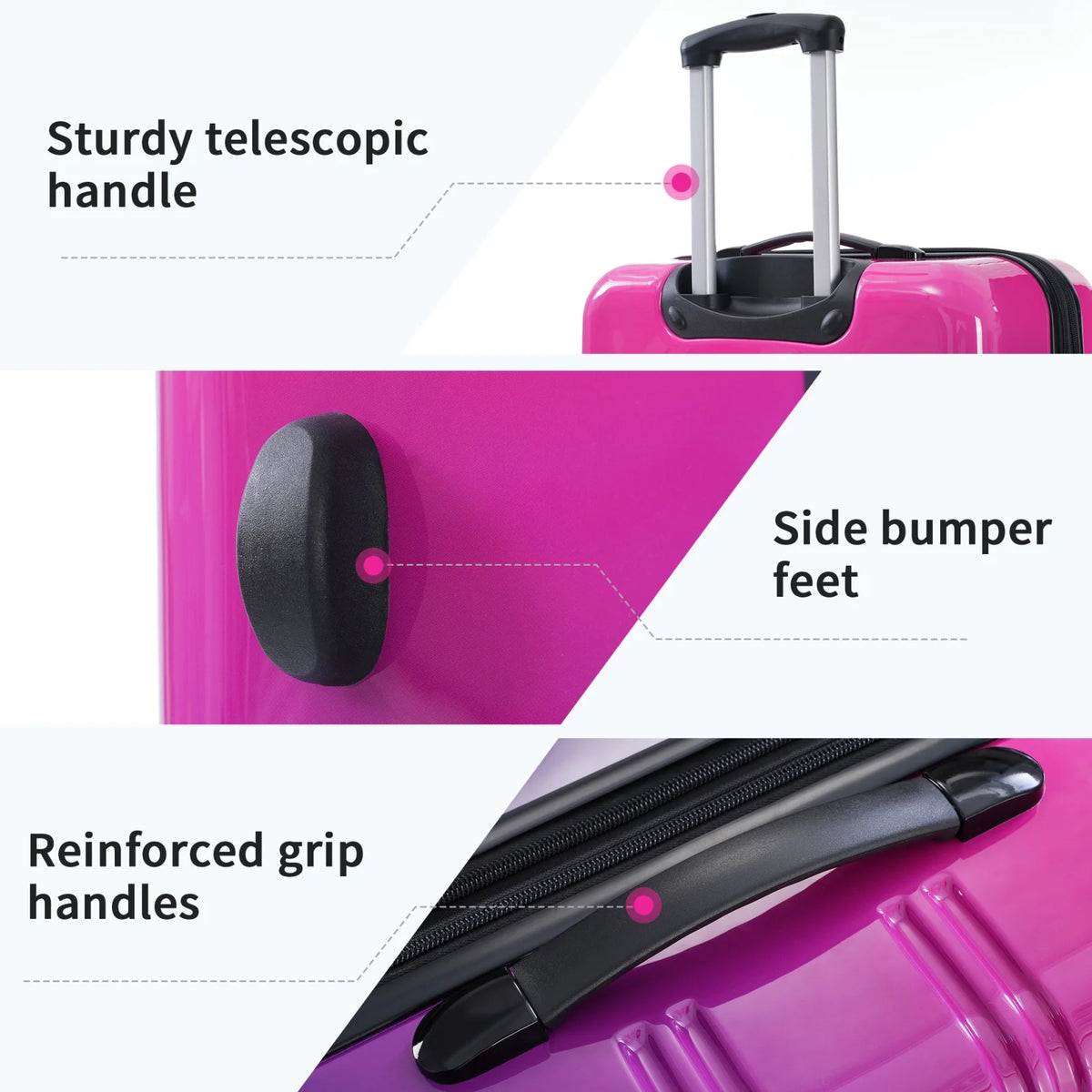 3 Piece Luggage Sets, Hard Shell Suitcase 20/24/28 in with TSA Lock and Spinner Wheels - Product image 8