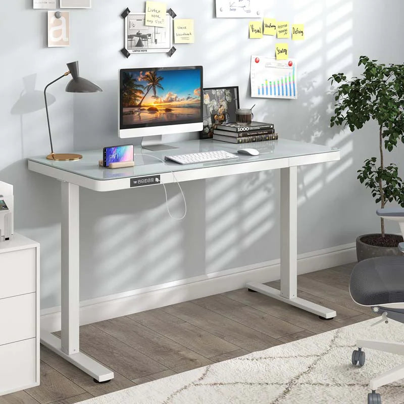 48" x 24" Electric Standing Desk with Drawer, Tempered Glass Top, Memory Positions & USB Type-C Outlets - Product image 1
