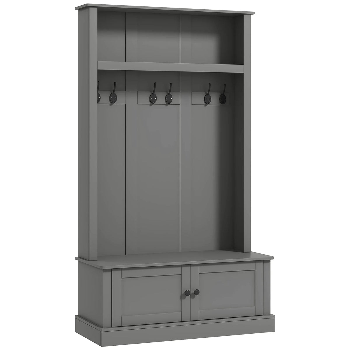 HOMCOM Hall Tree, Entryway Bench W/ Coat Rack, Shoe Cabinet, Black - Product image 12