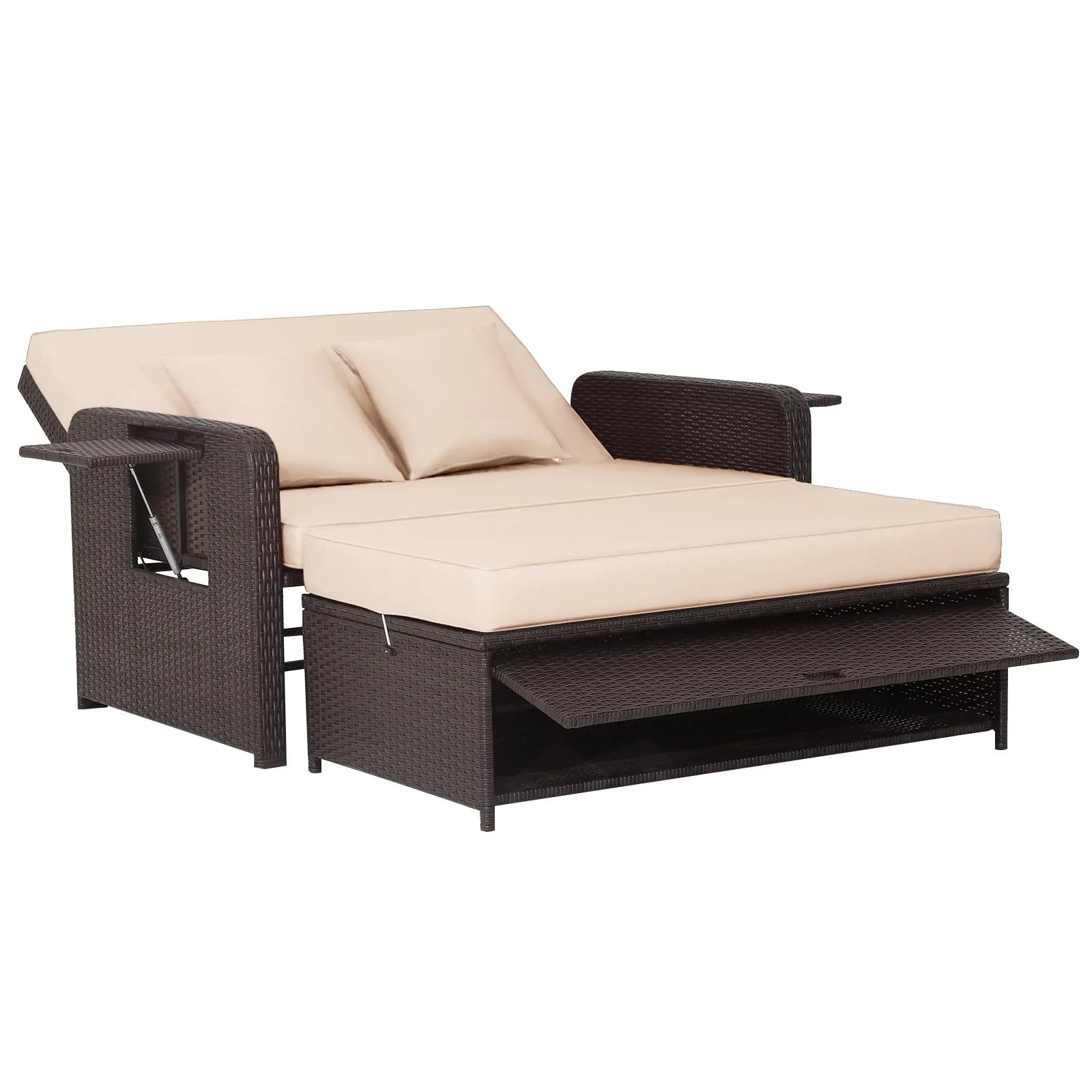 Tangkula Patio Rattan Daybed with 4 Level Adjustable Backrest - Product image 10