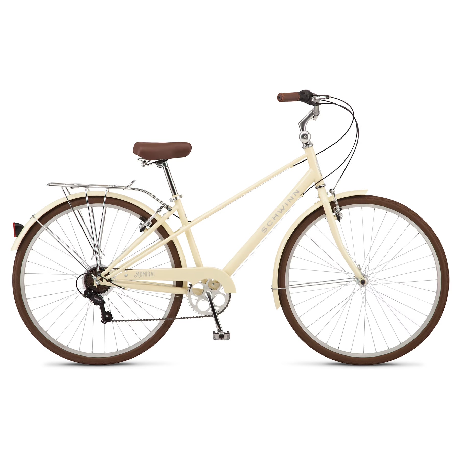 Schwinn Admiral 700c Adult Hybrid Bike, 7 Speed, Unisex Bike, Cream - Product image 1