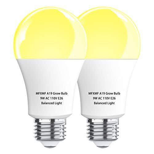 mfxmf 2 Pack LED Grow Light Bulbs A19 Bulb, Full Spectrum Plant Light Bulb - Product image 1